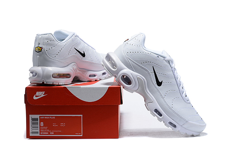 Men Nike Air Max Plus8909 White Black Running Shoes - Click Image to Close